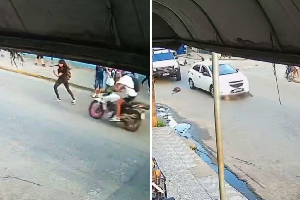 Adolescente Atropelada por Motocicleta na Saída da Escola em Itanhaém Adolescente Atropelada por Motocicleta na Saída da Escola em Itanhaém