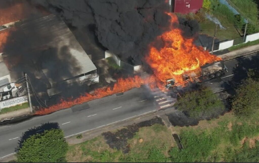 Explosão de Caminhão-Tanque em Sorocaba: Imagens de Drone Registram o Incidente