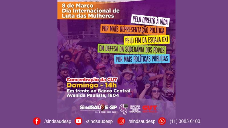 Manifestação no 8M: Saúde e Direitos das Mulheres em Foco Manifestação no 8M: Saúde e Direitos das Mulheres em Foco