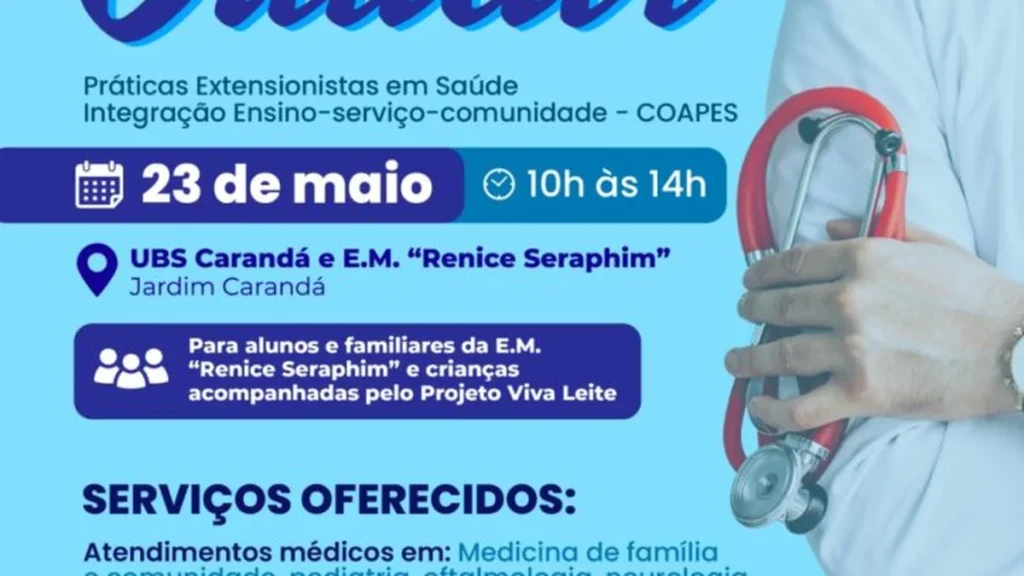 Projeto Integração Cuidar oferece serviços gratuitos de saúde no Carandá neste sábado Projeto Integração Cuidar oferece serviços gratuitos de saúde no Carandá neste sábado